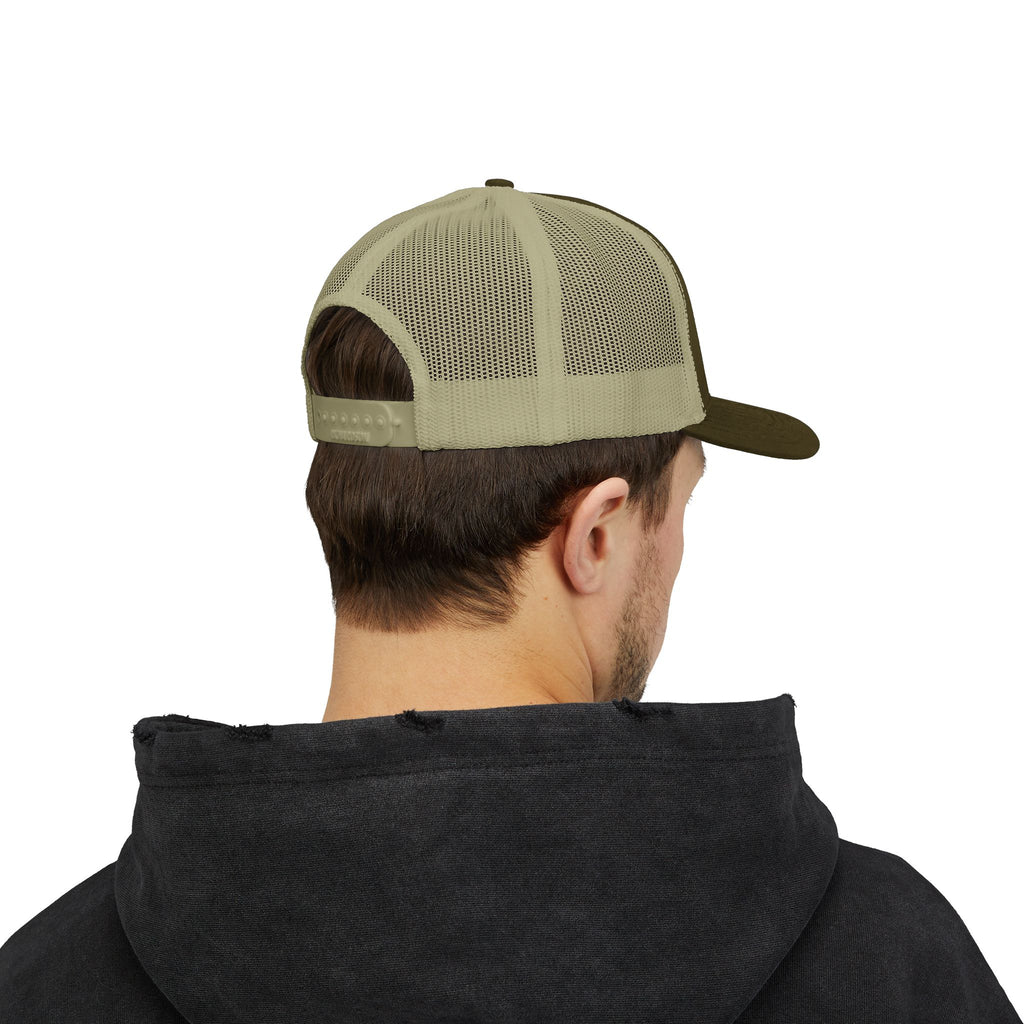 Paradise Not Pavement Trucker Hat — Florida Beach Palm & Wave Snapback