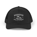 Paradise Not Pavement Trucker Hat — Florida Beach Palm & Wave Snapback