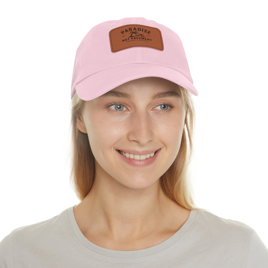 Paradise Not Pavement Leather Patch Dad Hat